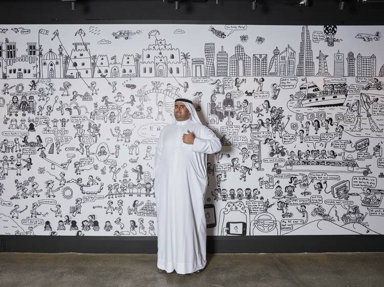 Time Out Market Dubai unveils a new mural featuring two artworks by Emirati artist - Abdulla Lutfi