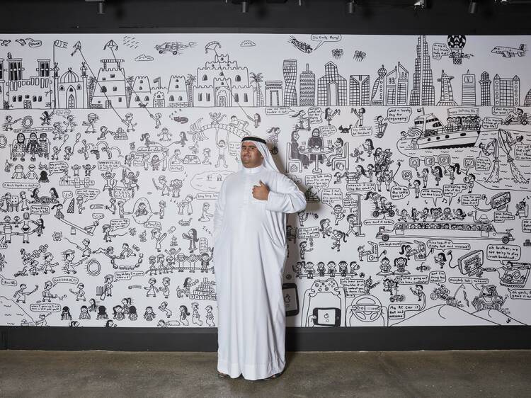 Time Out Market Dubai unveils a new mural featuring two artworks by Emirati artist - Abdulla Lutfi